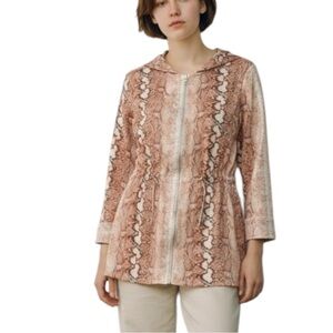 LYSSE Snake Print Long Jacket in Python Orange Size XL — NWT